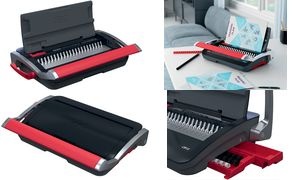 GBC Plastikbindegerät CombBind CB15, schwarz/rot/silber