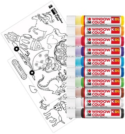 Marabu KiDS Window Color, 10er Set, farbig sortiert