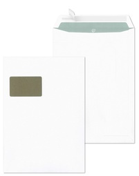 MAILmedia Papprückwandtaschen C4, mit Fenster, weiß