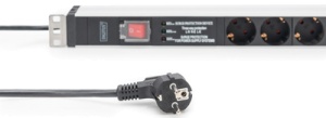 DIGITUS 19" Steckdosenleiste mit Schalter, 5-fach, 1 HE