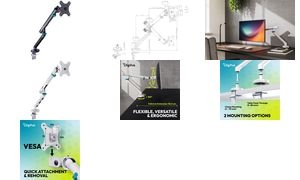 DIGITUS Design-Monitorarm, mit Klemme, schwarz