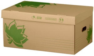FAST NATURE LINE Archiv-Klappdeckelbox, braune Wellpappe