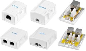 LogiLink Anschlussdose Kat.6A mit Aufputzbox, 2x RJ45, weiß