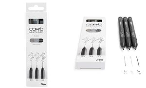 COPIC Fineliner MULTILINER, grau/schwarz, 3er Set