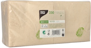 PAPSTAR Cocktail-Servietten, 240 x 240 mm, 2-lagig, natur