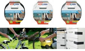 tesa Gewebeband extra Power REMOVABLE REPAIR, schwarz