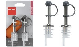 metaltex Flaschenausgießer, Edelstahl, 2er Set