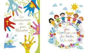 SUSY CARD Kommunionskarte "Bunte Hände"