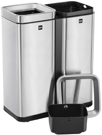 helit Abfalltrenner "the twin bin", 2 x 30 Liter, Edelstahl