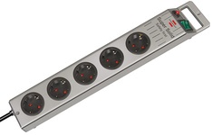 brennenstuhl Steckdosenleiste "Super-Solid", 5-fach, silber