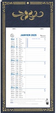 EXACOMPTA Calendrier mural 2025, 230 x 130 mm, fond Skytos