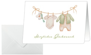 sigel Geburtskarten-Set "Baby Clothes", DIN C6, 10er Set