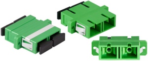 LogiLink LWL Kupplung-Set, 2 x SC Duplex, mit Flansch, grün