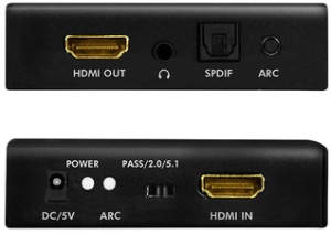 LogiLink 4K/60Hz HDMI Audio Extraktor, schwarz
