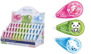 PLUS JAPAN Korrekturroller "Mini Zoo", 5 mm x 6 m, Display