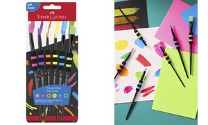 FABER-CASTELL Synthetikhaarpinsel, 6er Set
