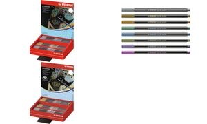 STABILO Fasermaler Pen 68 metallic, 60er Display - 3 Farben