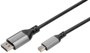 DIGITUS 8K 1.4 DisplayPort Adapterkabel, mini-DP - DP, 1,0 m