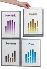 PAPERFLOW Wandschild Info Display, DIN A3, Farbe: alu-grau