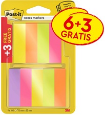 Post-it Haftstreifen Page Marker, Papier, schmal, 6+3 Gratis
