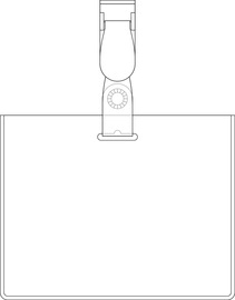 pavo Namensschild, oben geschlossen, mit Clip, 60 x 90 mm
