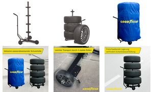 GOODYEAR KFZ-Felgenbaumwagen, für 4 Reifen/Felgen