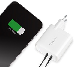LogiLink USB-Steckdosenadapter, 2x USB-C PD, weiß, 40 Watt