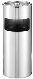 DURABLE Papierkorb EDELSTAHL, mit Ascher, metallic silber