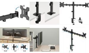 LogiLink Doppel-Monitorhalterung, Armlänge: 376 mm, schwarz
