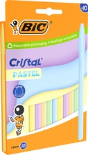 BIC Kugelschreiber Cristal Pastel, sortiert, 5er Blister