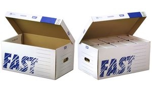 FAST Archiv-Klappdeckelbox Standard Container, aus Wellpappe