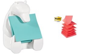 Post-it Super Sticky Z-Notes Spender "BEAR", weiß, bestückt