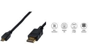 DIGITUS Anschlusskabel High Speed, HDMI-A - Micro HDMI-D