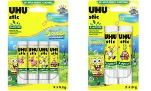 UHU Klebestift stic ReNATURE Spongebob, 4 x 8,2 g, Blister