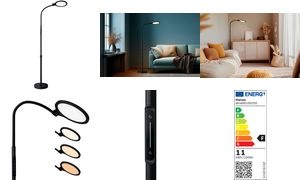 Hansa LED-Stehleuchte/-Leseleuchte ATRIA, matt-schwarz
