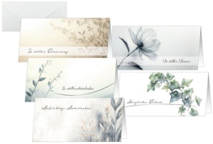 sigel Trauerkarten-Set "Floral", DIN lang, 10er Set