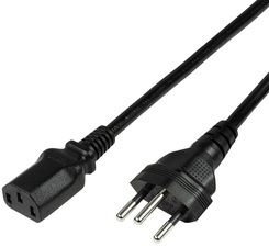 LogiLink Schweizer Stromkabel, 1,8 m, schwarz