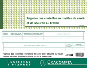 EXACOMPTA Geschäftsbuch "Contrôle de sécurité", 240 x 320 mm