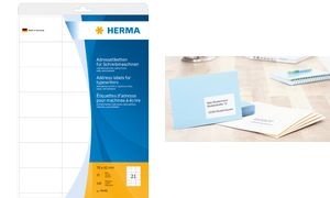 HERMA Adress-Etiketten, 67 x 38 mm, Ecken abgerundet, weiß