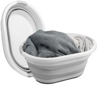 Linden Berg Wäschekorb, faltbar, 36 Liter, petrol/weiß