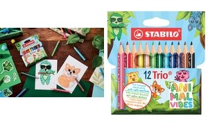 STABILO Dreikant-Buntstifte Trio dick Animal Vibes,12er Etui