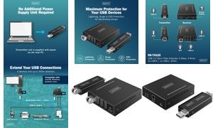 DIGITUS USB 3.2 Gen1 Extender, 4 Ports, Fiber, 20 km