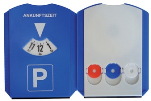 uniTEC Multifunktions-Parkscheibe, aus Kunststoff, blau