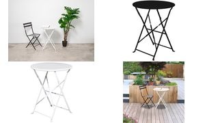 PAPERFLOW Outdoor-Klapptisch EDEN, rund, schwarz