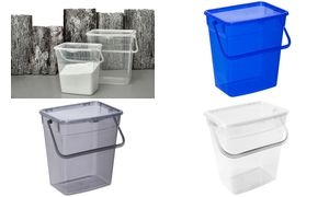 plast team Waschmittelbox, 10 Liter, blau-transparent
