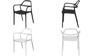 PAPERFLOW Outdoor-Besucherstuhl NOVA, 2er Set, schwarz