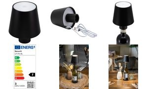 Securit Akku LED-Flaschenleuchte PARIS, schwarz