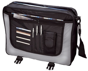 LiGHTPAK Umhängetasche "WAVE", Polyester, schwarz/grau