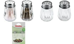 metaltex Salz- & Pfefferstreuer-Set, Glas / Edelstahl