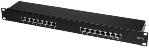 LogiLink 19" Patch Panel Kat.6 EconLine, 24 Port, schwarz